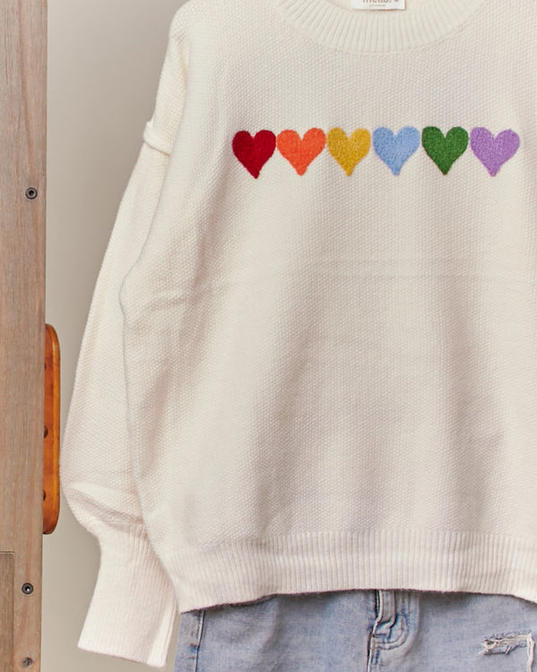 Rainbow Hearts Galore Sweater