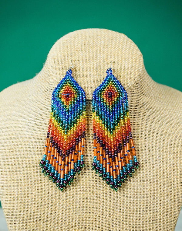 Rainbow XL Beaded Earrings