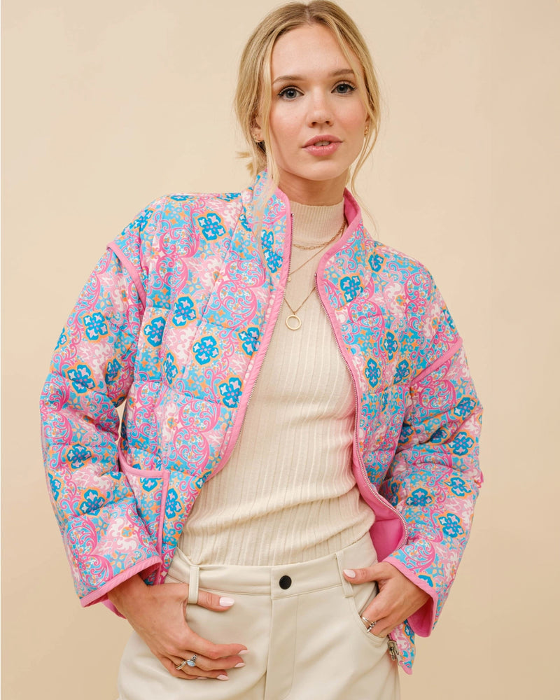 Reversible Pink & Floral Jacket