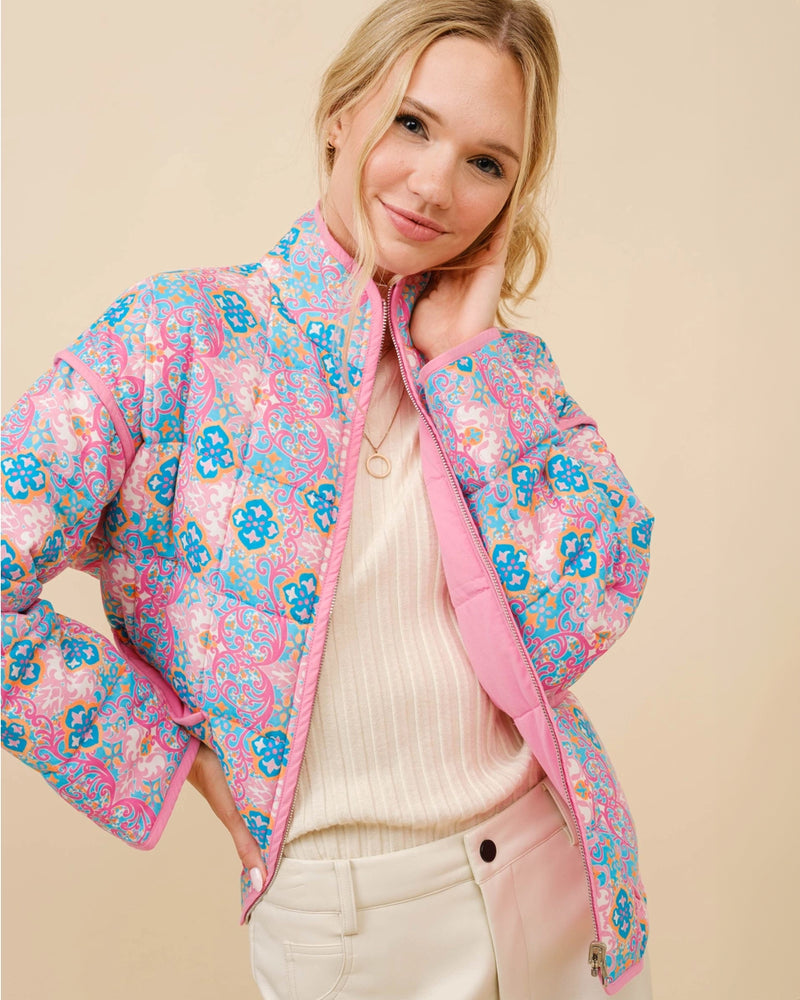 Reversible Pink & Floral Jacket