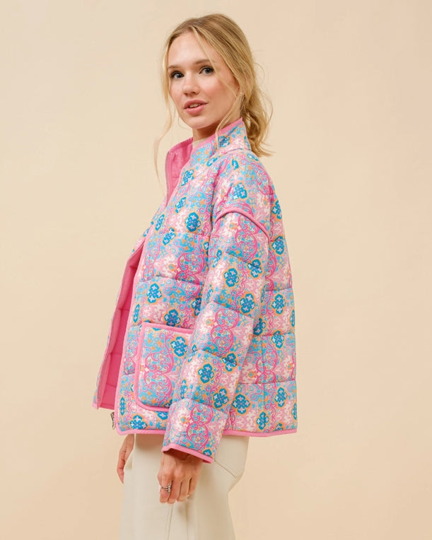 Reversible Pink & Floral Jacket