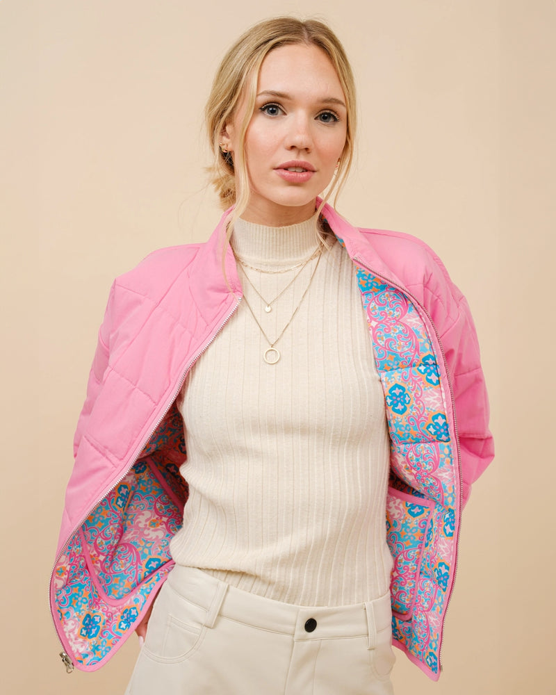Reversible Pink & Floral Jacket