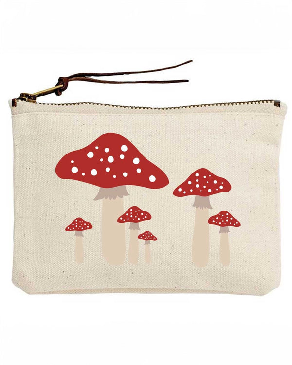 Red Mushroom Canvas Pouch