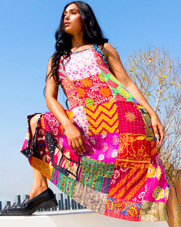 One of a Kind Reversible Kantha Cotton Sundress