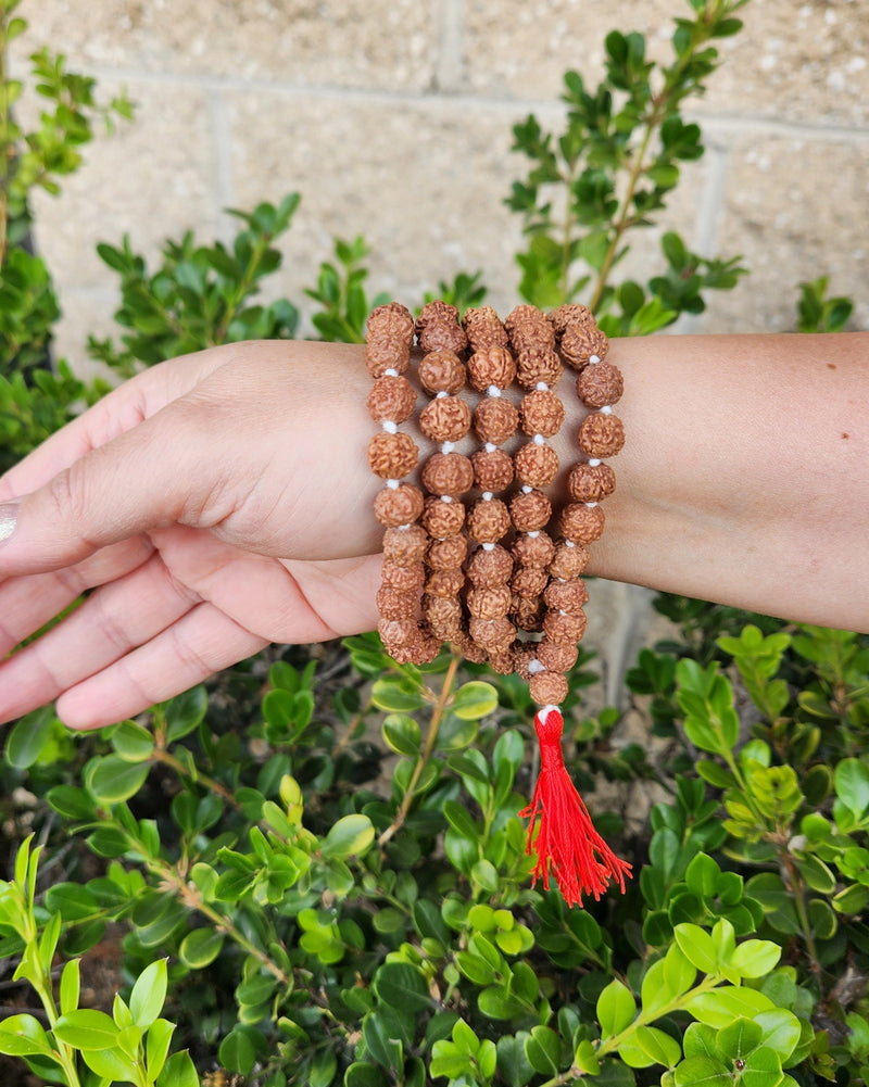 Rudraksha Prayer Mala Bead Knot Necklace