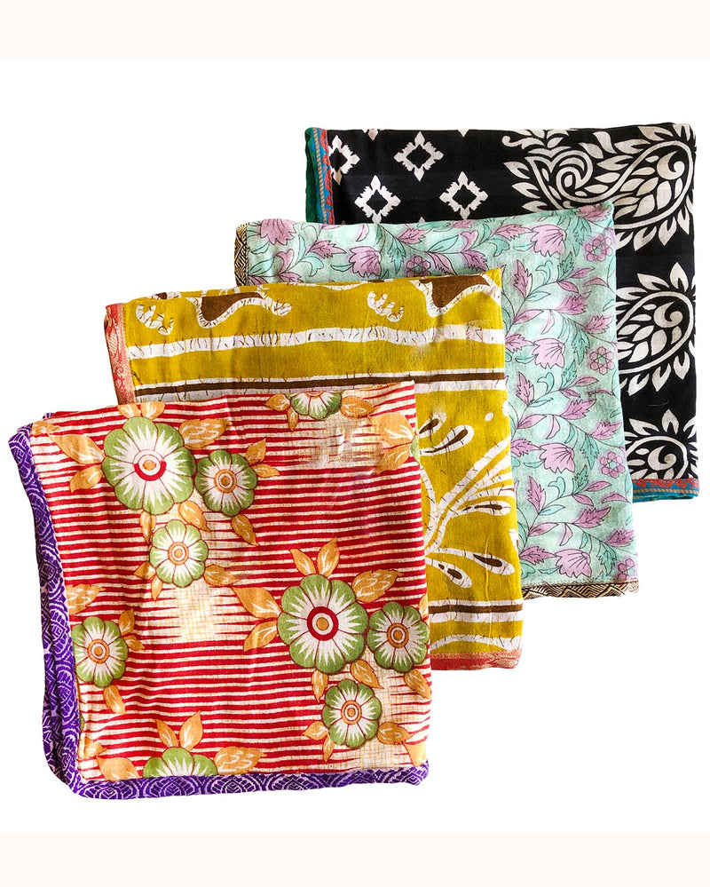 Mixed Sari Home Napkins - Set of 4
