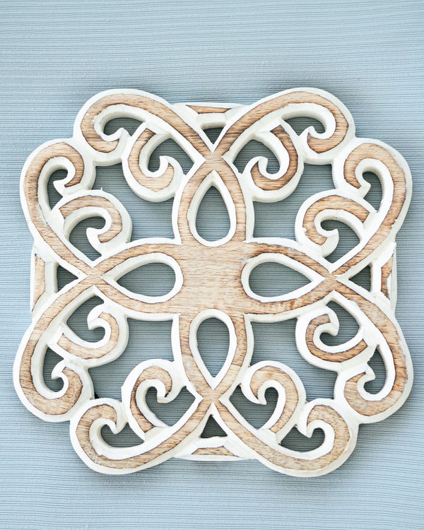 Mangowood Scroll Trivet