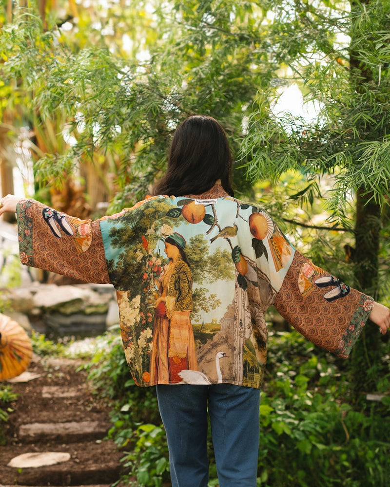 Secret Garden Cropped Bamboo Kimono Cardigan