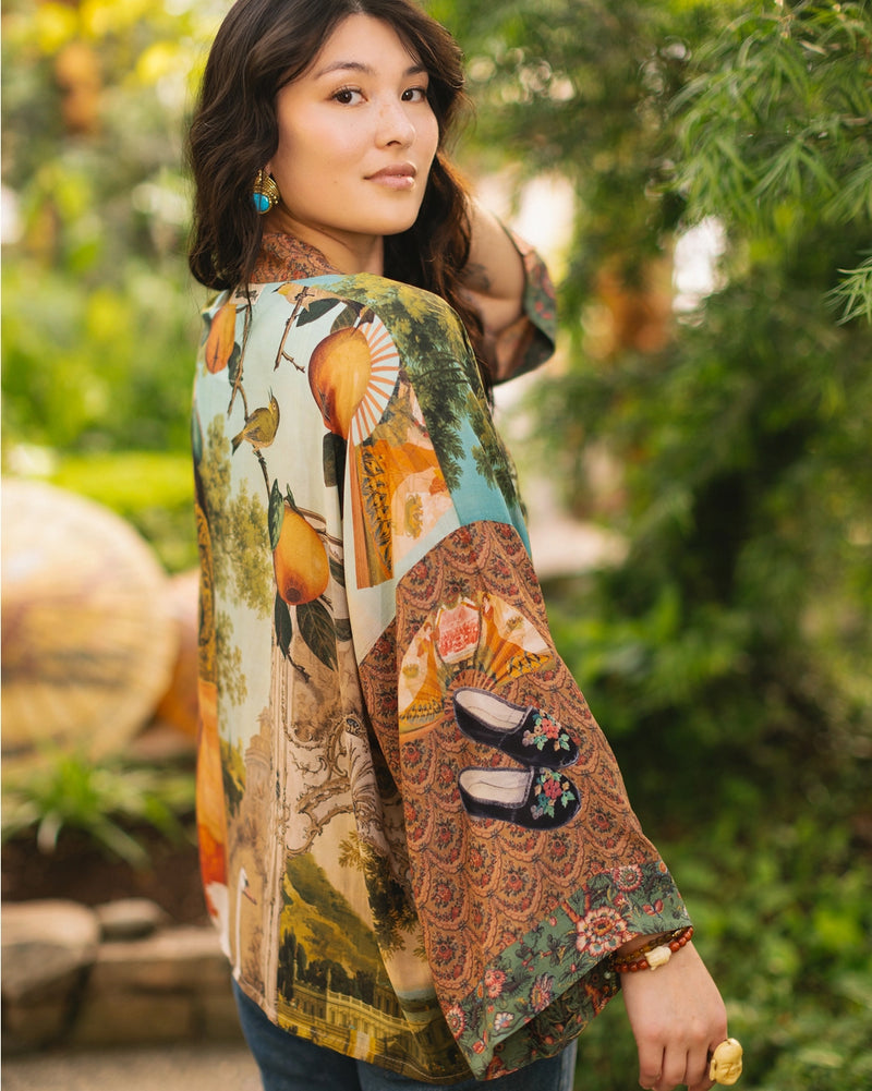 Secret Garden Cropped Bamboo Kimono Cardigan