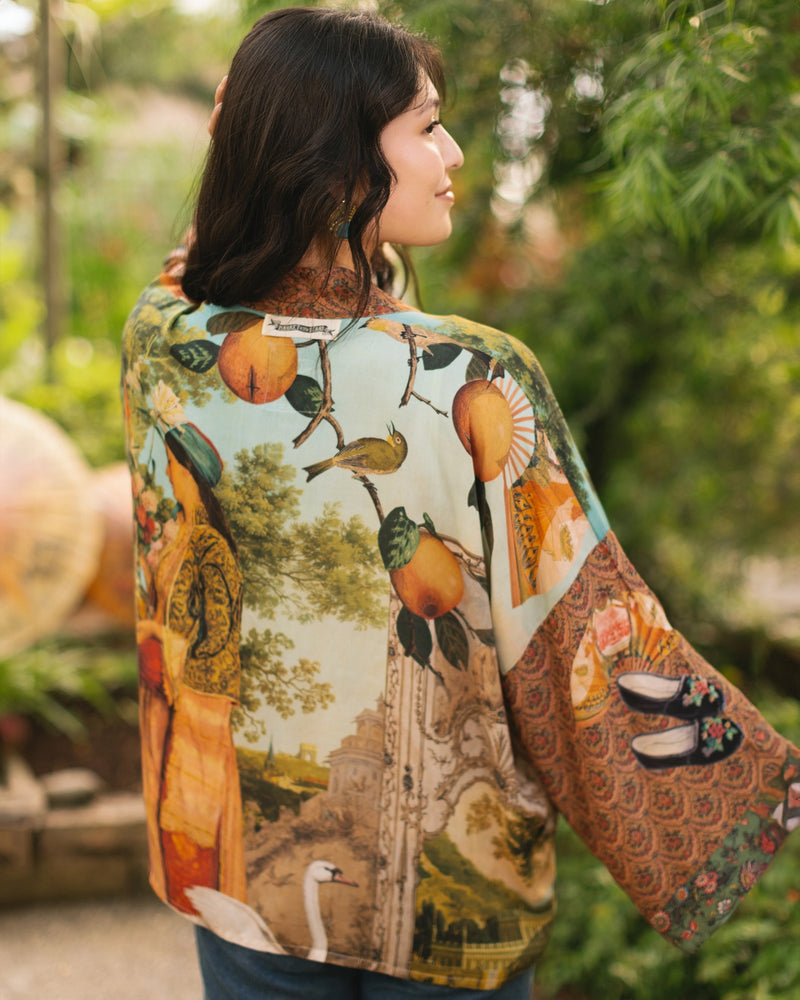 Secret Garden Cropped Bamboo Kimono Cardigan