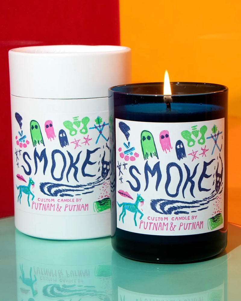 Smoke,  Incense and Sandalwood Scented Candle