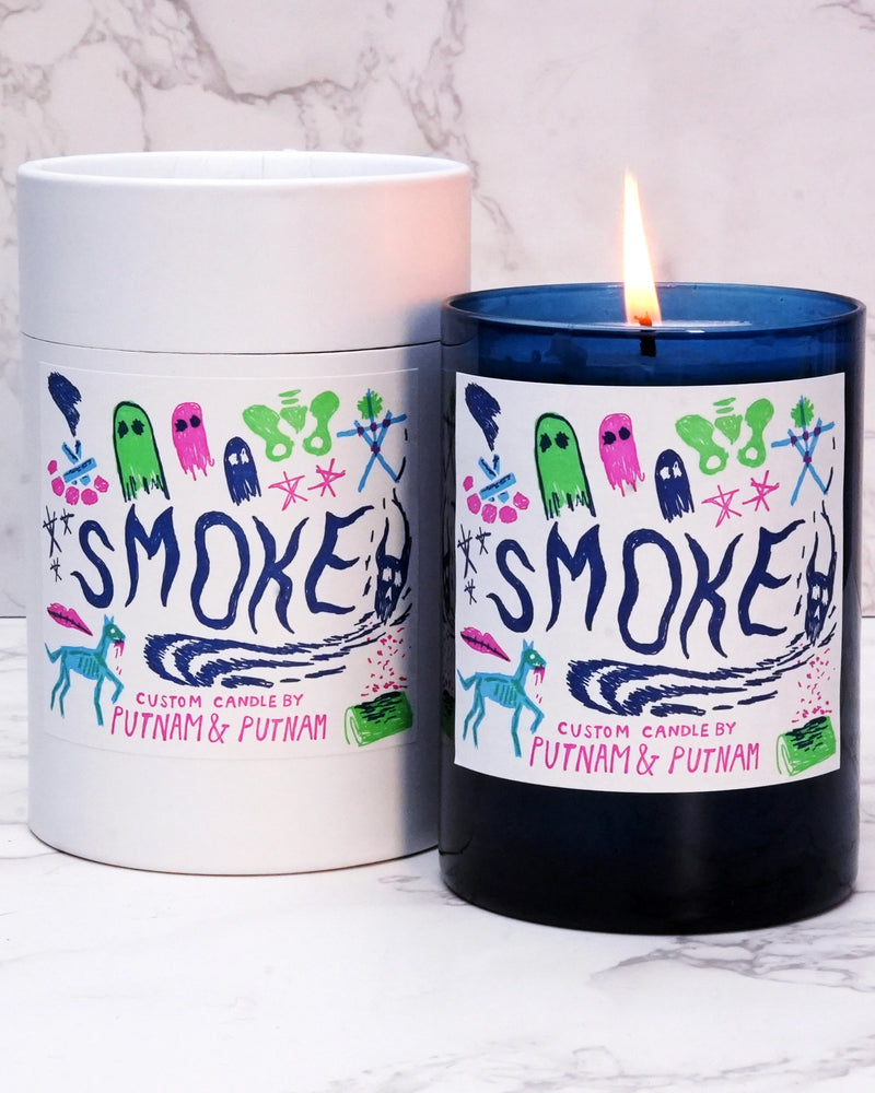 Smoke,  Incense and Sandalwood Scented Candle