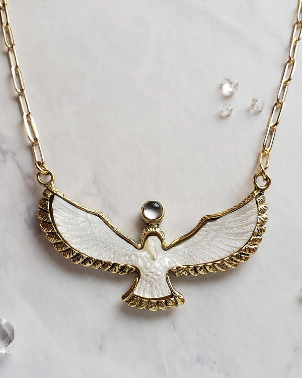 Soaring Spirit Shell Bird Necklace