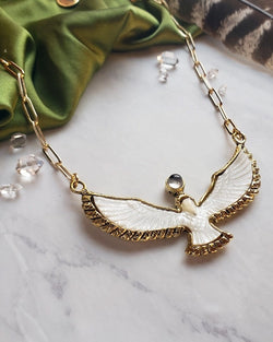 Soaring Spirit Shell Bird Necklace