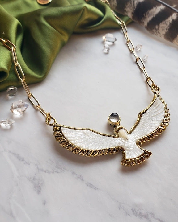 Soaring Spirit Shell Bird Necklace