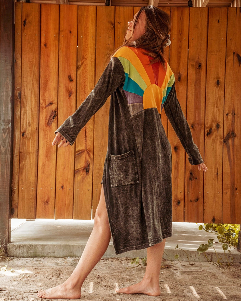 Sun Ray Cotton Mineral Washed Long Cardigan