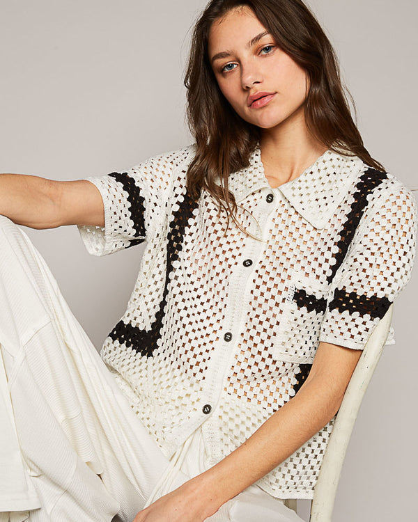 Cotton Crochet Tailored Cardi