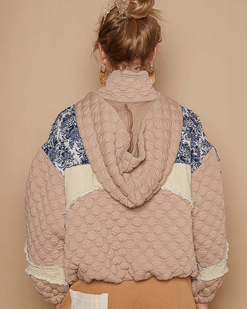 Tapestry Quilted Jacket with Hood