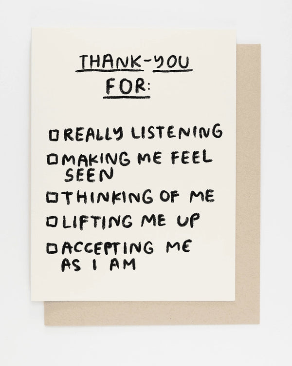 Thank You Checklist Card