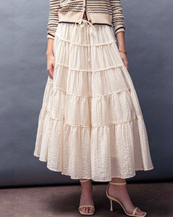 Tiered Crinkle Maxi Skirt