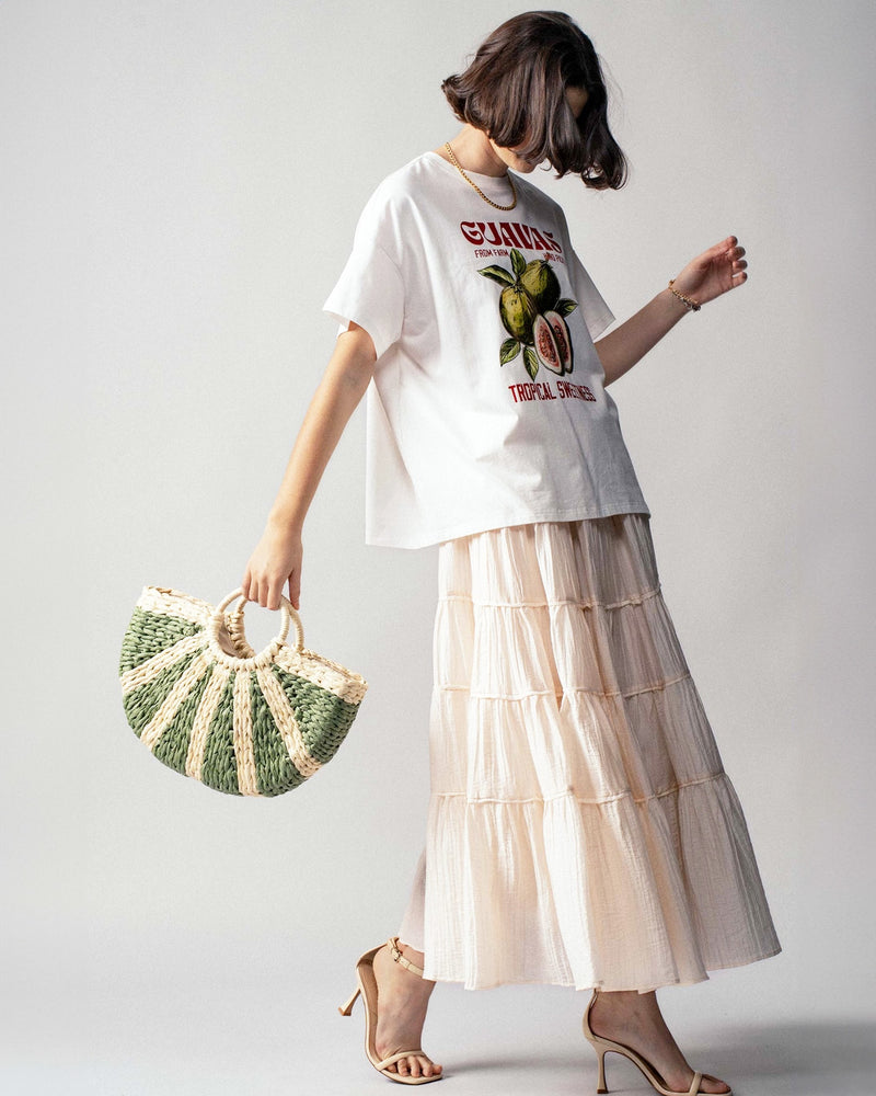 Tiered Crinkle Maxi Skirt