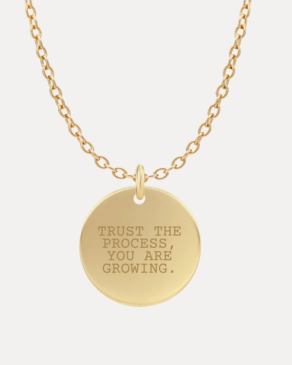 Trust the Process 18k Gold Filled Disc Pendant Necklace