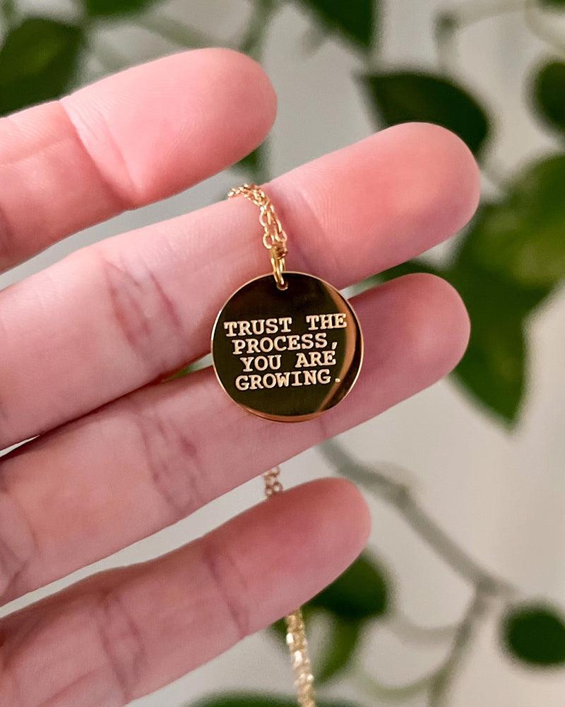 Trust the Process 18k Gold Filled Disc Pendant Necklace