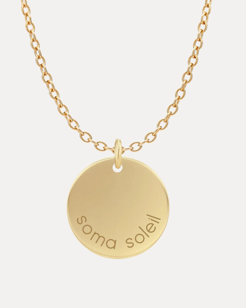 Trust the Process 18k Gold Filled Disc Pendant Necklace