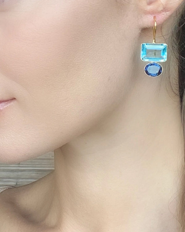 Blue Quartz Pop of Color Earrings