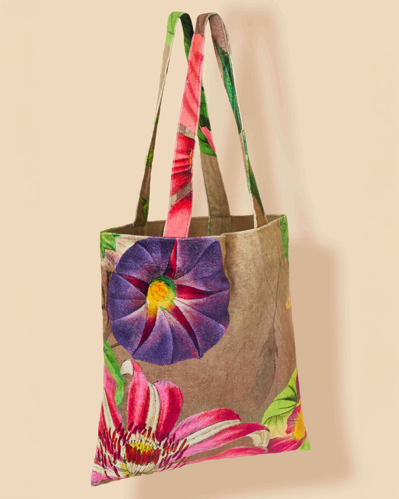 Botanical Velvet Tote Bag