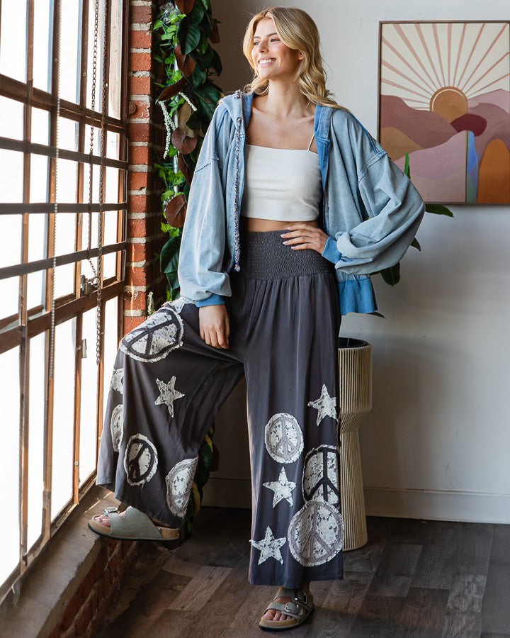 Peace & Stars Flowy Pants