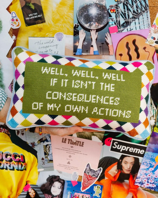 Well Well Well, Needlepoint Pillow