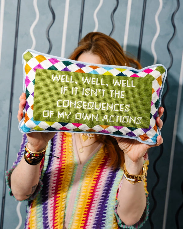 Well Well Well, Needlepoint Pillow