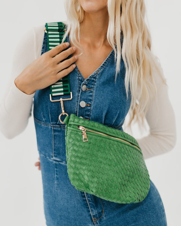 Emerald Woven Bum Bag