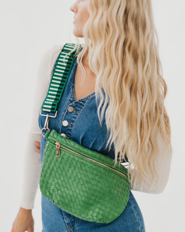 Emerald Woven Bum Bag