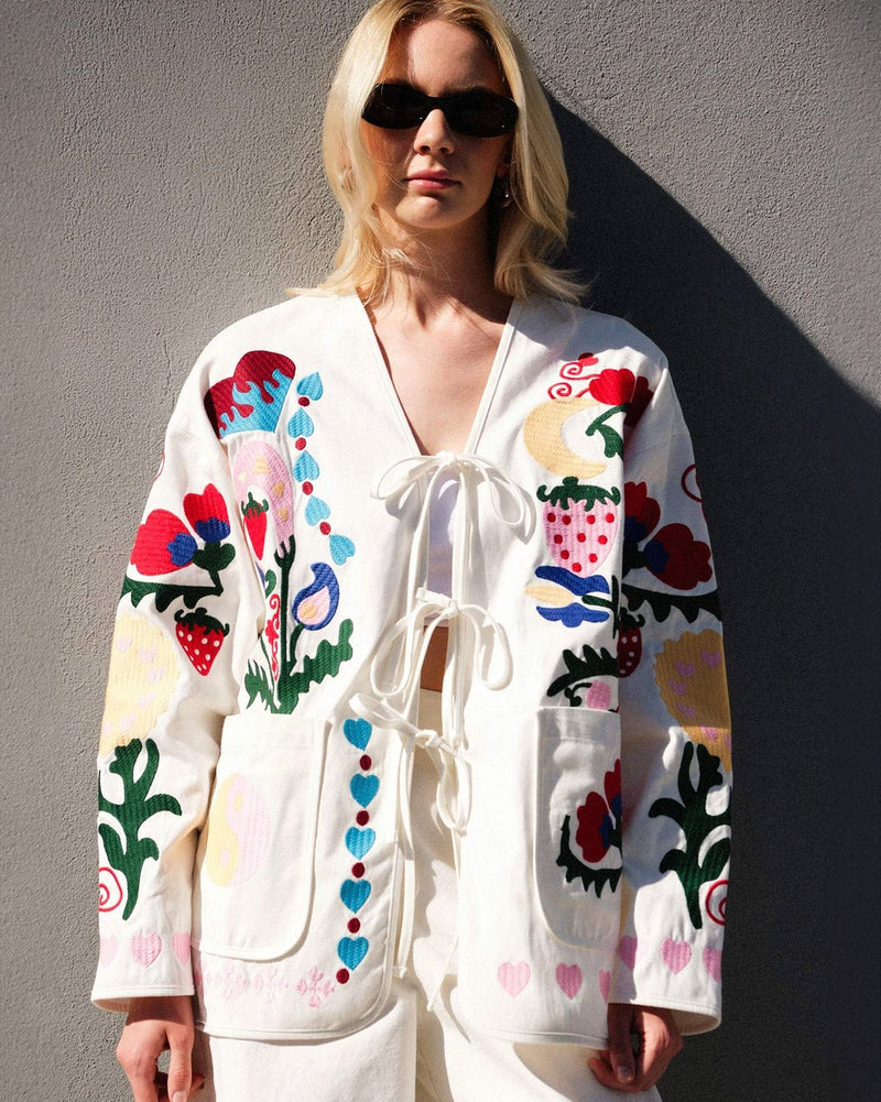 Whimsical Folk Embroidered Jacket