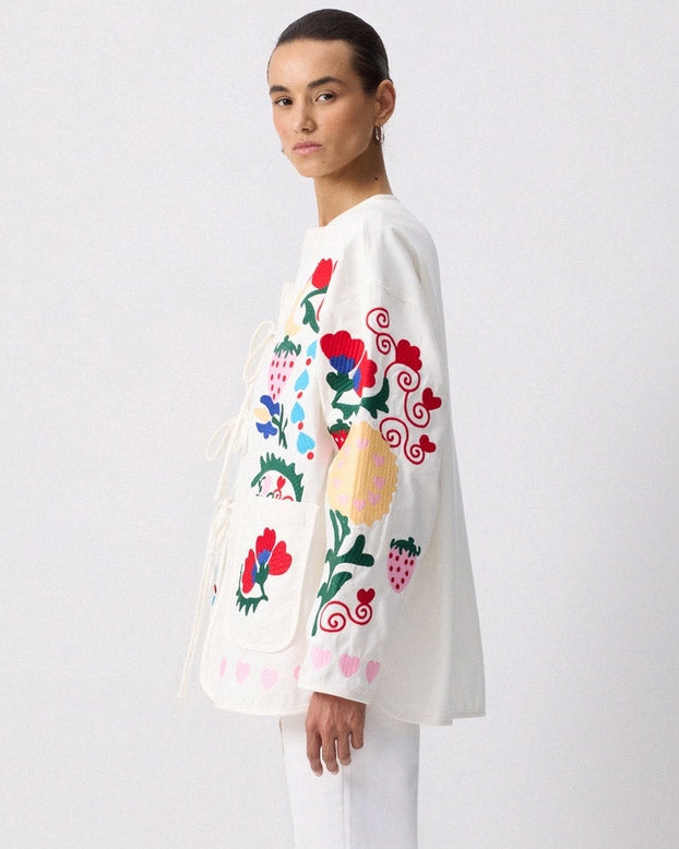 Whimsical Folk Embroidered Jacket