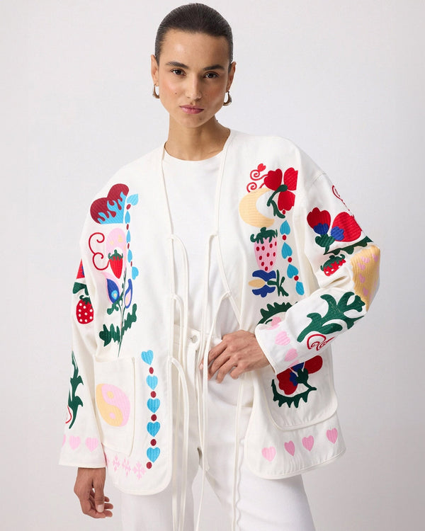 Whimsical Folk Embroidered Jacket