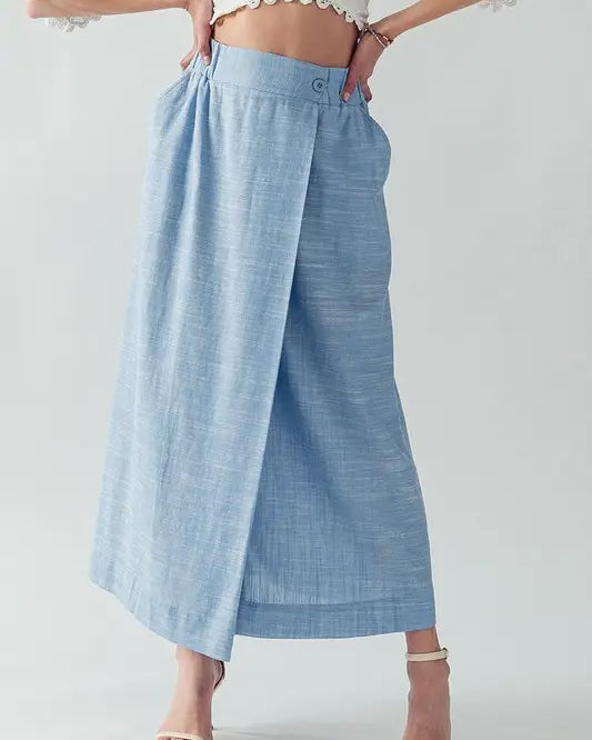LINEN WRAP SKIRT