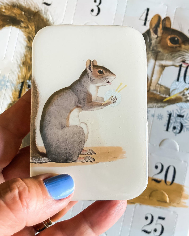 Yarn Squirrel Keepsake Tin