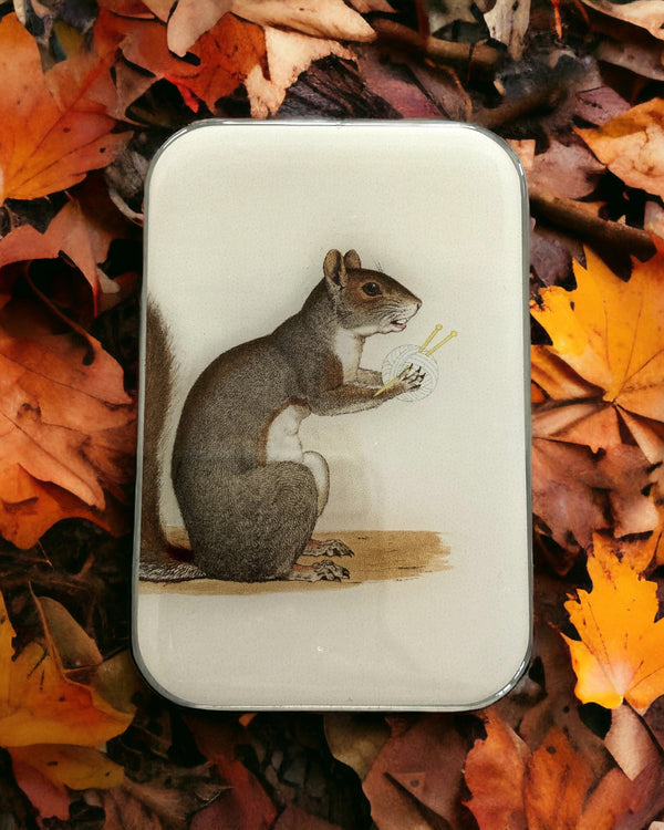 Yarn Squirrel Keepsake Tin