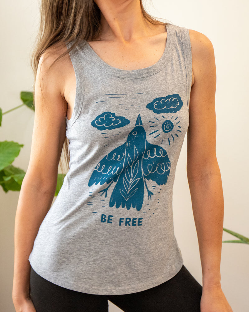 Be Free  - Heather Grey Perfect Tank