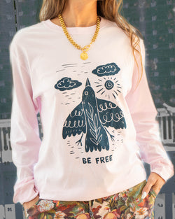 Be Free Pink Long Sleeve Tee