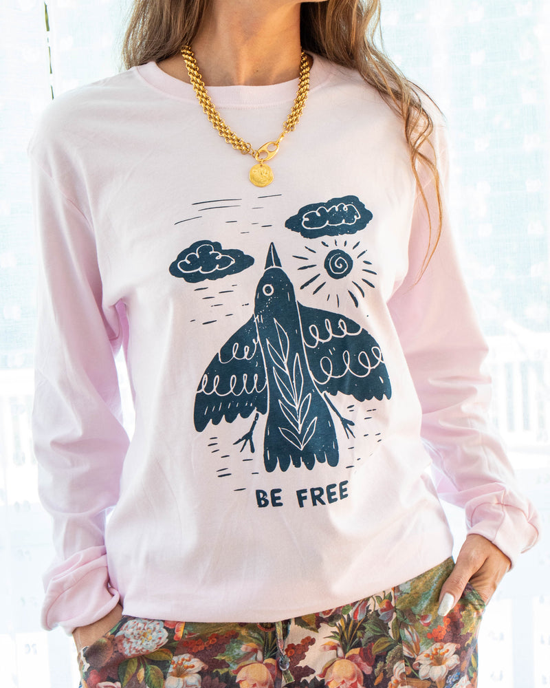 Be Free Pink Long Sleeve Tee