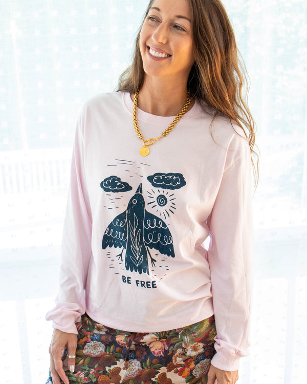 Be Free Pink Long Sleeve Tee