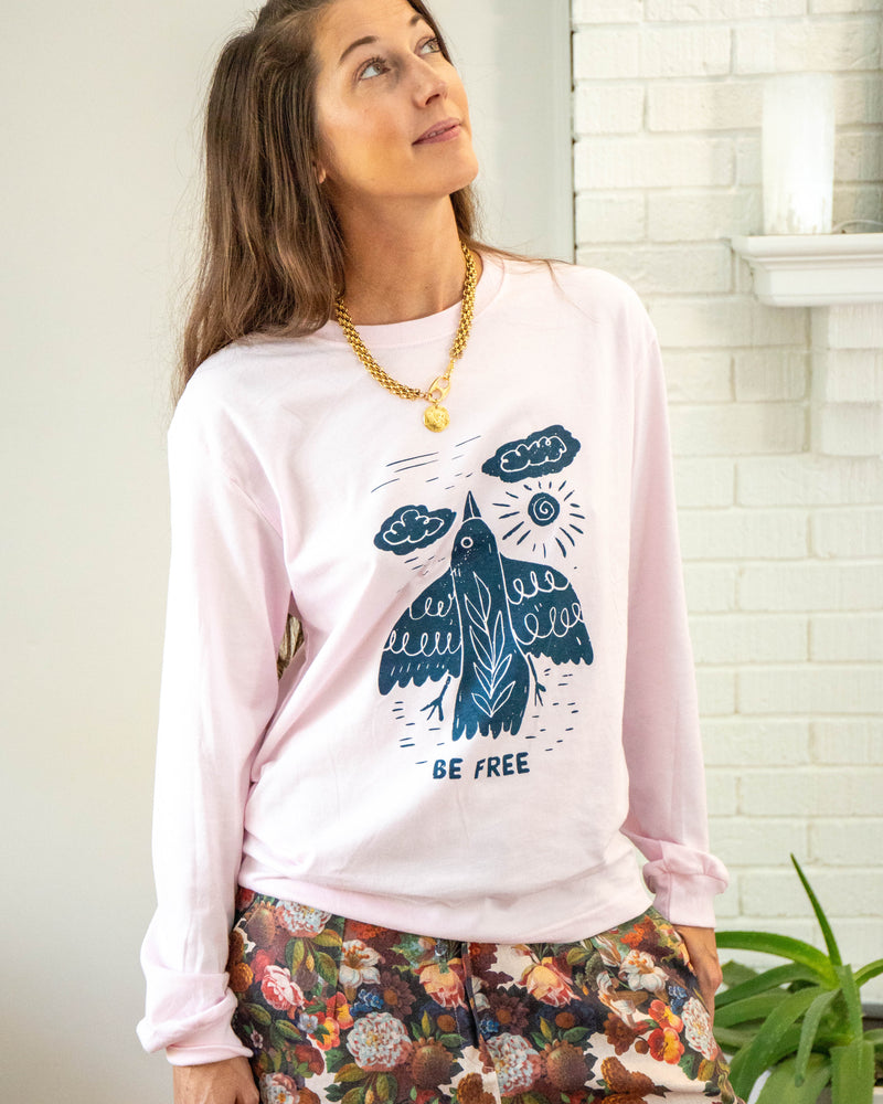 Be Free Pink Long Sleeve Tee