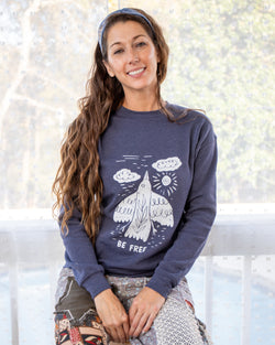 Be Free - Heather Navy Unisex Sweatshirt