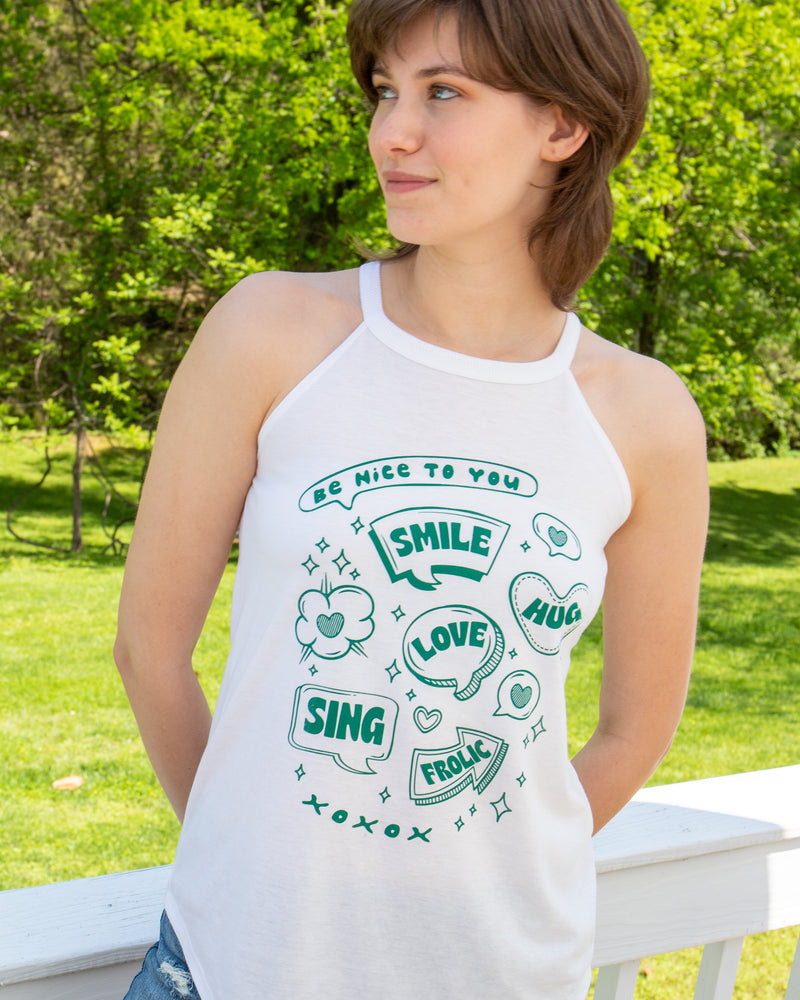 Be Nice To You  - White Halter Tank