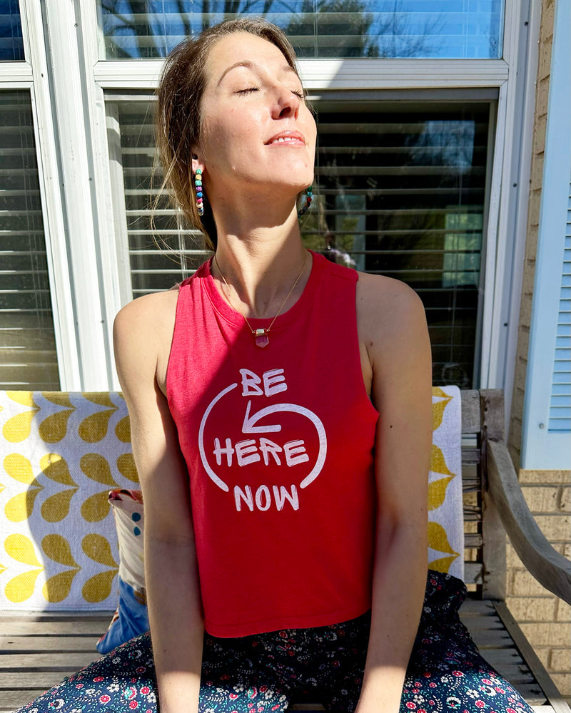 Be Here Now - Red Racer Back Tank