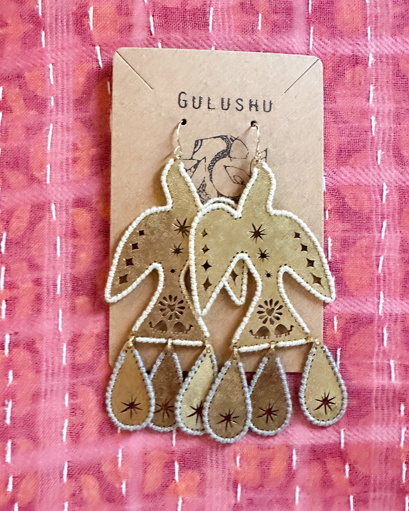 Brass Eagle Earrings